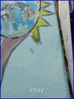 Original Nurse Holding the Earth Crown Sky Whimsical Illustration 14x11