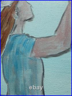 Original Nurse Holding the Earth Crown Sky Whimsical Illustration 14x11