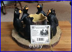 RARE Bear Foots CIRCLE OF BEARS By Jeff Fleming Big Sky Carvers Candle Holder