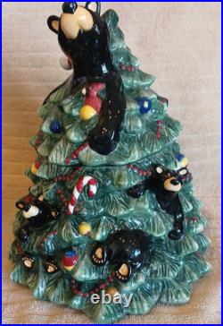 RARE! Bearfoot Bears Christmas Tree Cookie Jar Ceramic 11 Jeff Fleming RARE! Bearfoot Bears Christmas Tree Cookie Jar Ceramic 11 Jeff Fleming