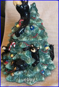 RARE! Bearfoot Bears Christmas Tree Cookie Jar Ceramic 11 Jeff Fleming RARE! Bearfoot Bears Christmas Tree Cookie Jar Ceramic 11 Jeff Fleming