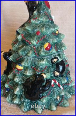 RARE! Bearfoot Bears Christmas Tree Cookie Jar Ceramic 11 Jeff Fleming RARE! Bearfoot Bears Christmas Tree Cookie Jar Ceramic 11 Jeff Fleming