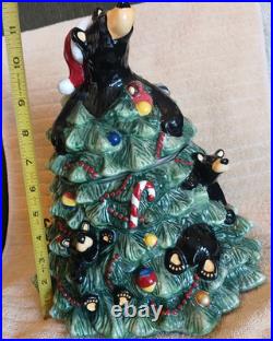 RARE! Bearfoot Bears Christmas Tree Cookie Jar Ceramic 11 Jeff Fleming RARE! Bearfoot Bears Christmas Tree Cookie Jar Ceramic 11 Jeff Fleming