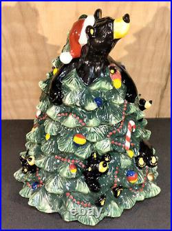RARE! Bearfoot Bears Christmas Tree Cookie Jar Ceramic 11 LN VG Jeff Fleming RARE! Bearfoot Bears Christmas Tree Cookie Jar Ceramic 11 LN VG Jeff Fleming