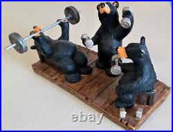 RARE Bearfoots Bears Jeff Fleming Pumping Iron 7 Figurine