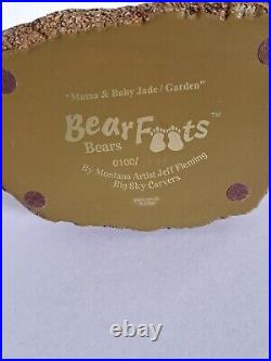 RARE Big Sky Carvers Jeff Fleming BearFoots Bear Mama Baby Jade Garden 0100/6522