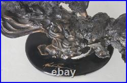 REPAIRED Marc Pierce Home Schooled Bear + Cubs Fishing Sculpture Big Sky Carvers