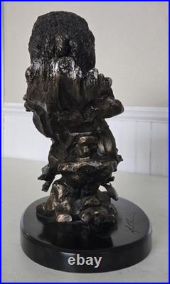 REPAIRED Marc Pierce Home Schooled Bear + Cubs Fishing Sculpture Big Sky Carvers