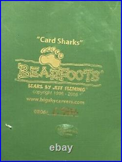 Rare BEARFOOTS Card Sharks Jeff Fleming Big Sky Carvers Bear Poker Figurine NR