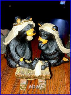 Rare Bear Foots Beartivity I Set Early # Jeff Fleming Nativity Figurines Bear