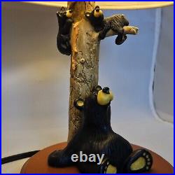 Rare Bearfoots Honey Tree Lamp Jeff Flemming Big Sky Carvers Montana Bear Cubs