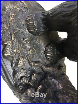 Rare! Big Sky Carvers J. M. Fleming Eagle Bear Sculpture Whos Fish Carved