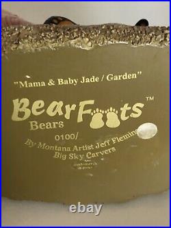 Rare Big Sky Carvers Jeff Fleming Bearfoots Bear Mama Baby Jade Garden Gardening