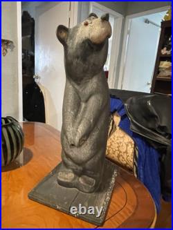 Rare Big Sky Carvers Wooden Carved Old Bear Western Pine 20 Manhattan Montana