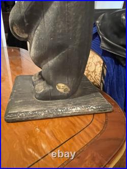 Rare Big Sky Carvers Wooden Carved Old Bear Western Pine 20 Manhattan Montana