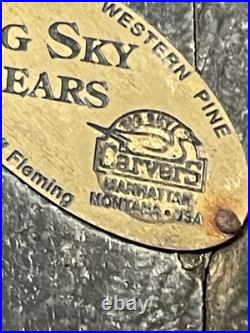 Rare Big Sky Carvers Wooden Carved Old Bear Western Pine 20 Manhattan Montana