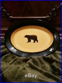 Rare Brushwerks By Big Sky Carvers Bear Oval Serving Platter/Tray 15 3/4