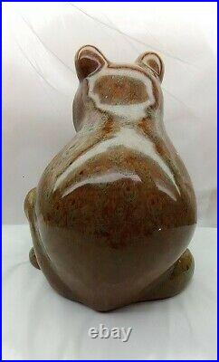 Rare Vintage BIG SKY CARVERS stoneware ceramic BEAR 6 brown/Green glaze