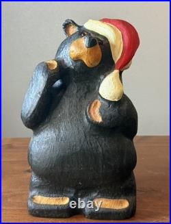 Rare Vintage Jeff Fleming Big Sky Carvers Santa Wood Bear BSC Christmas Heavy