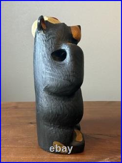 Rare Vintage Jeff Fleming Big Sky Carvers Santa Wood Bear BSC Christmas Heavy