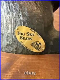 Rare Vintage Jeff Fleming Big Sky Carvers Santa Wood Bear BSC Christmas Heavy