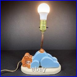 Rare Vintage Wooden Bear Table Lamp Tested & Works 10.5 x 8 (Inches)