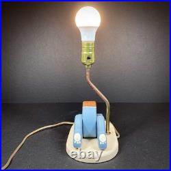 Rare Vintage Wooden Bear Table Lamp Tested & Works 10.5 x 8 (Inches)