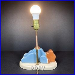 Rare Vintage Wooden Bear Table Lamp Tested & Works 10.5 x 8 (Inches)