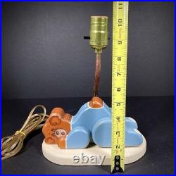Rare Vintage Wooden Bear Table Lamp Tested & Works 10.5 x 8 (Inches)