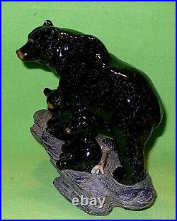 Retired BIG SKY CARVERS BEAR' Black Bear Mom & Cubs' sculpture. Montana design