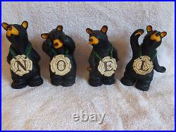 Retired Bearfoots NOEL Bears Big Sky Carvers Jeff Fleming Figurines-Set of 4