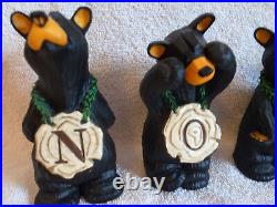 Retired Bearfoots NOEL Bears Big Sky Carvers Jeff Fleming Figurines-Set of 4