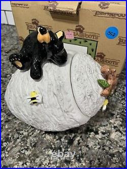 Retired Big Sky Carvers Beehive Bear Cookie Jar NIB