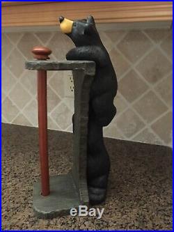 Retired Big Sky Carvers Jeff Fleming Bearfoots Curious Cubs Paper Towel Holder