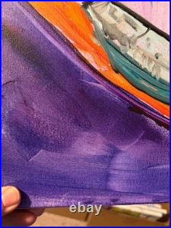 Sailboat in the Sky Neo Expressionist Original Wall Art Canvas 14x11