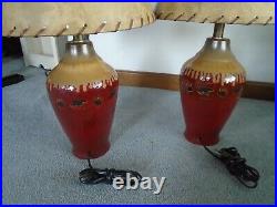 Set 2 Lamps Big Sky Carvers & Demdaco Rustic Lodge Cabin Red Bear Fusion #72222