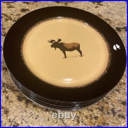 Set 6 Brushwerks Stoneware Big Sky Carvers Ceramic Dinner Plates Moose Set 6 Brushwerks Stoneware Big Sky Carvers Ceramic Dinner Plates Moose