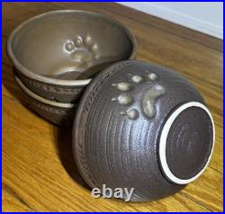 Set of 3 Big Sky Carvers Maskwa Ridge Bear Paw Pottery 6 3/8 Soup Cereal Bowls