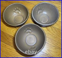 Set of 3 Big Sky Carvers Maskwa Ridge Bear Paw Pottery 6 3/8 Soup Cereal Bowls