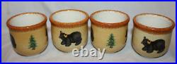 Set of 4 Big Sky Carver Jeff Flemming Bearfoots Bear Votive Cup Toothpick Holder