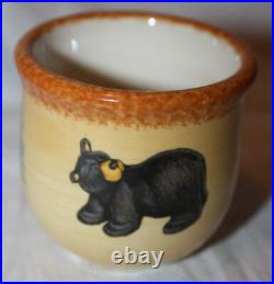 Set of 4 Big Sky Carver Jeff Flemming Bearfoots Bear Votive Cup Toothpick Holder