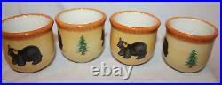 Set of 4 Big Sky Carver Jeff Flemming Bearfoots Bear Votive Cup Toothpick Holder