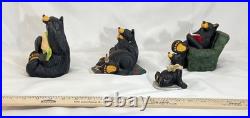 Set of 4 Big Sky Carvers Bear Foots Bears by Artist Jeff Fleming