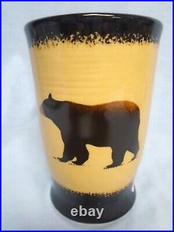 Set of 4 Big Sky Carvers Brushwerks Bear Coffee Mugs Stoneware. 5-1/2 Tall