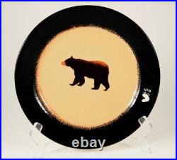 Set of 4 Brushwerks Stoneware Big Sky Carvers Ceramic Salad Plate 8 1/2 Bear