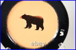 Set of 4 Brushwerks Stoneware Big Sky Carvers Ceramic Salad Plate 8 1/2 Bear