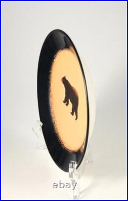 Set of 4 Brushwerks Stoneware Big Sky Carvers Ceramic Salad Plate 8 1/2 Bear