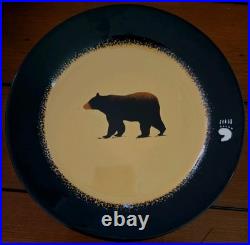 Set of 4 Brushwerks Stoneware Big Sky Carvers Ceramic Salad Plate 8 1/2 Bear