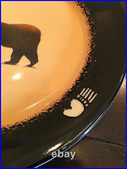 Set of 5 Big Sky Carvers Brushwerks Bear 8 1/2 salad dessert plate Dish Print