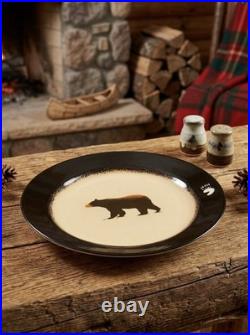 Set of 6 Brushwerks Stoneware Big Sky Carvers Ceramic Dinner Plates Bear
